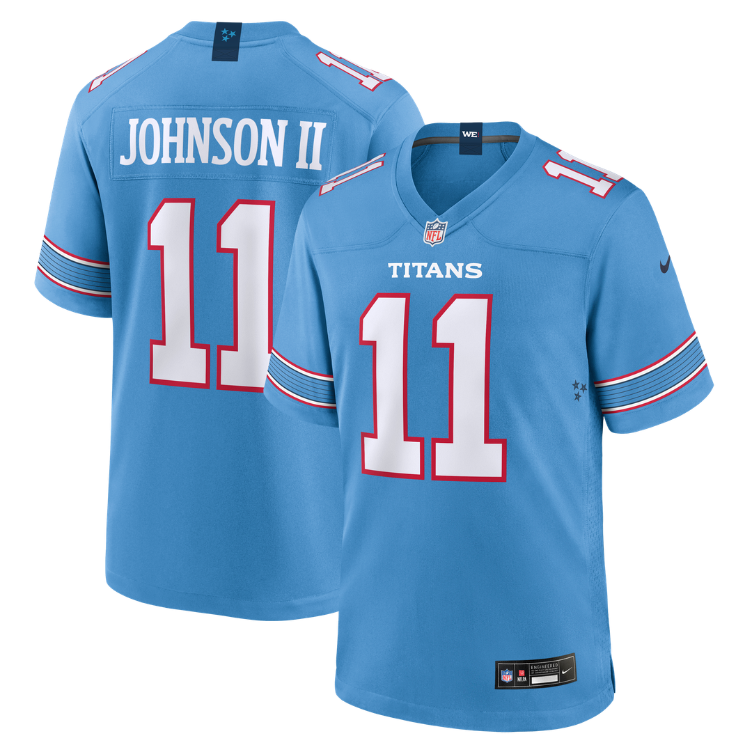 Tennessee Titans Jermaine Johnson II Nike Light Blue Team Game Jersey product image 1, provided for visual reference and