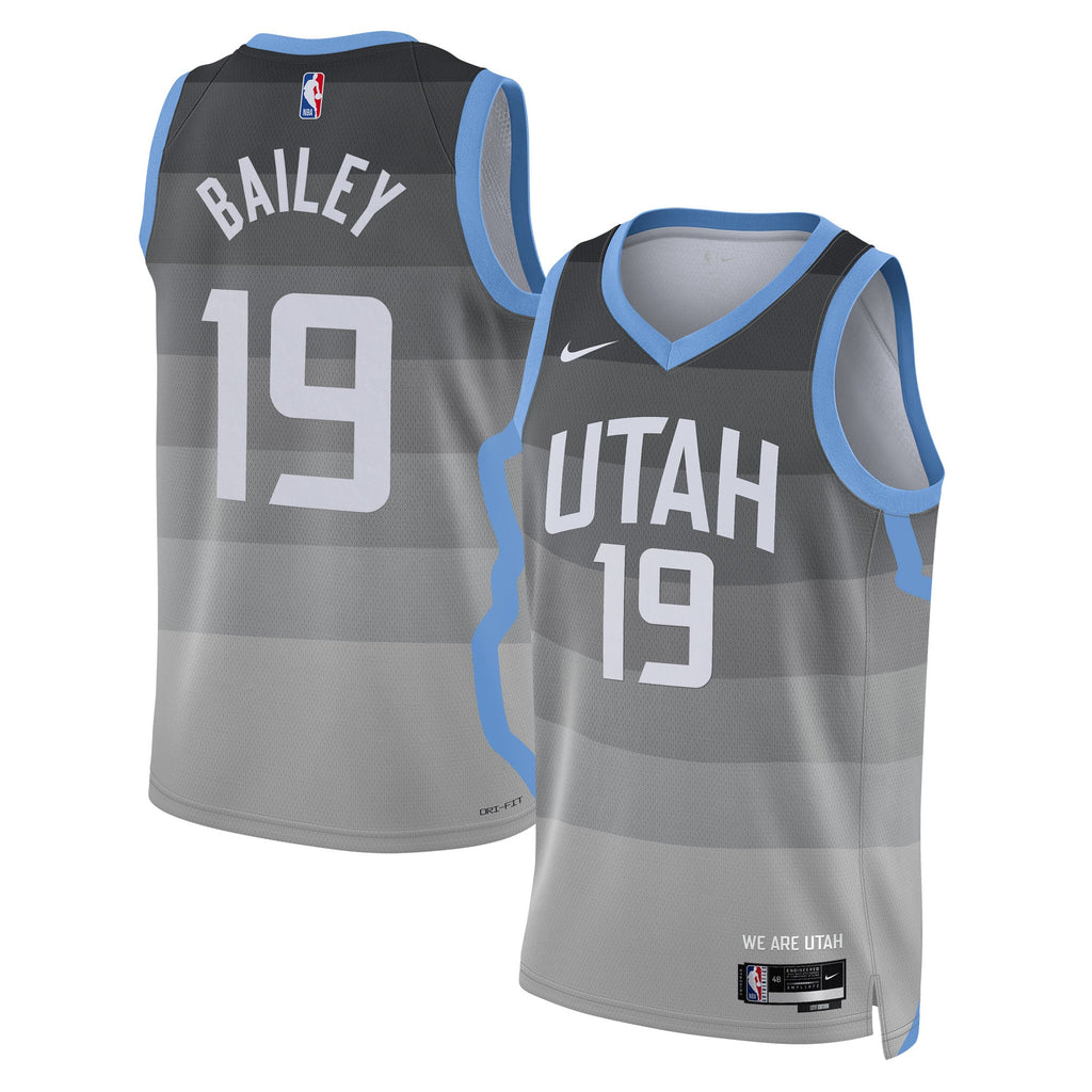 Utah Jazz Nike 2025/26 City Edition Swingman Jersey - Gray - Ace Bailey - Unisex product image 2, provided for visual