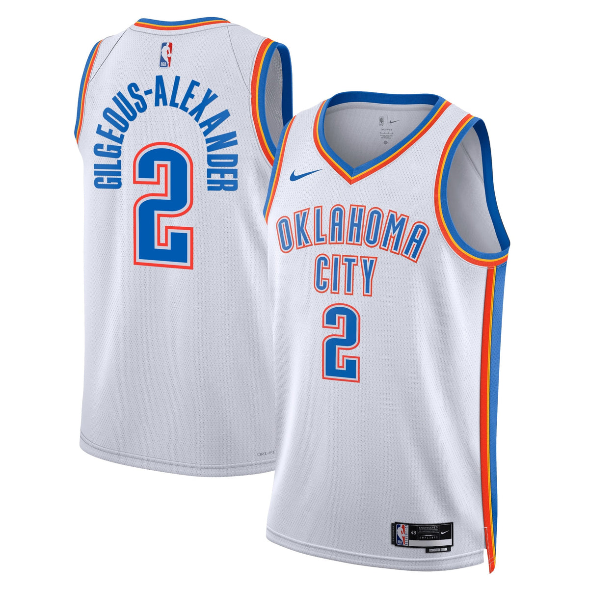 Oklahoma City Thunder Nike Association Edition Swingman Jersey - White - Shai Gilgeous-Alexander - Unisex product image 1,