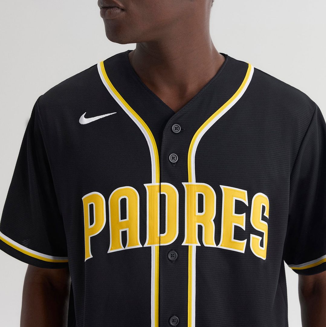 San Diego Padres Jackson Merrill Nike Fashion Replica Black Out Jersey product image 8, provided for visual reference and