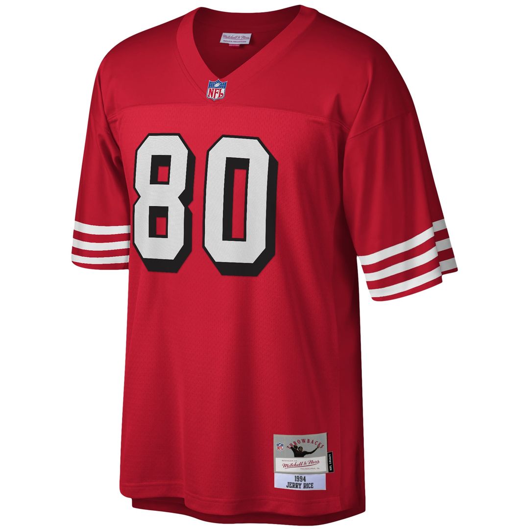 San Francisco 49ers Jerry Rice Mitchell & Ness Scarlet Legacy Replica Jersey product image 2, provided for visual reference