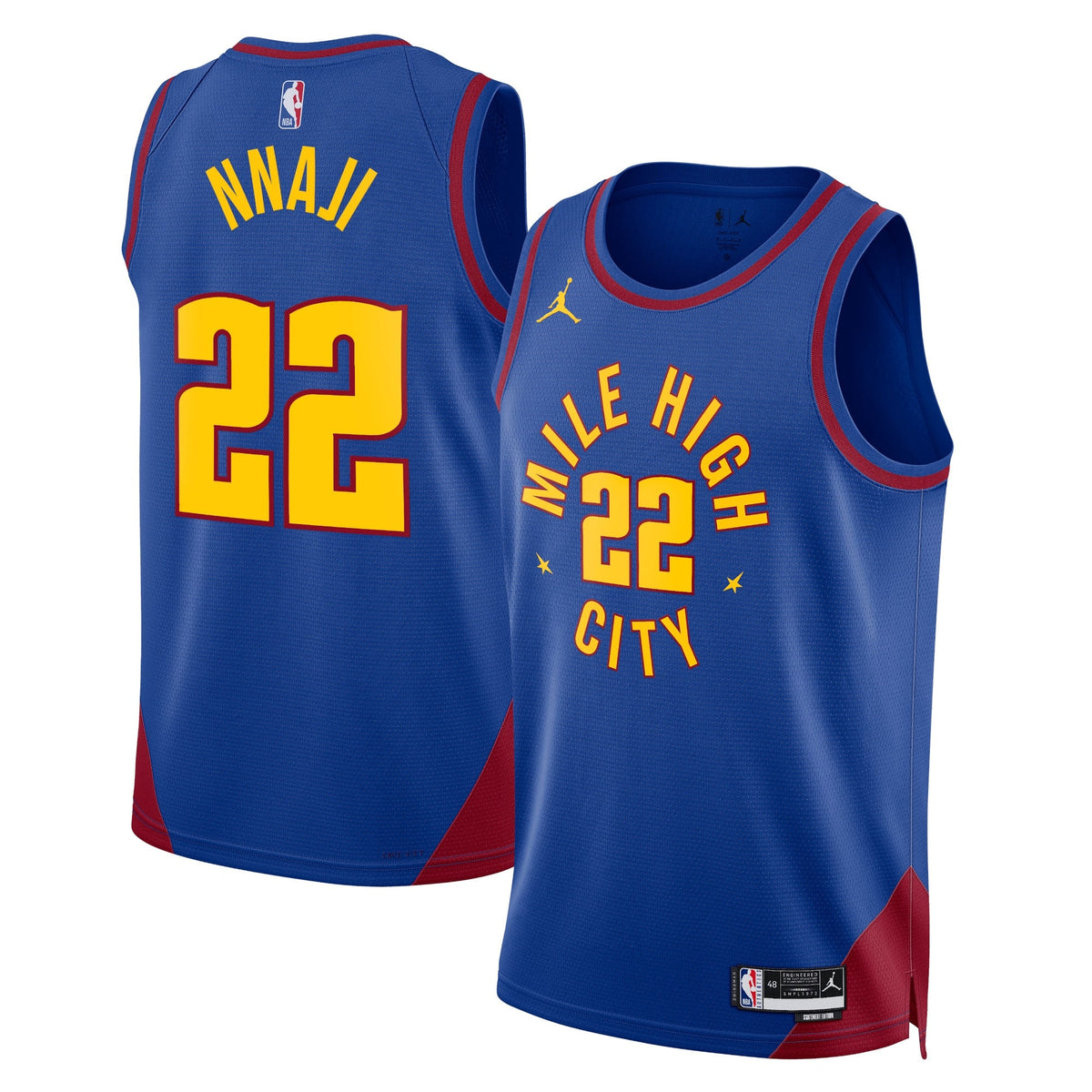 Denver Nuggets Jordan Statement Edition Swingman Jersey - Blue - Zeke Nnaji - Unisex product image 1, provided for visual