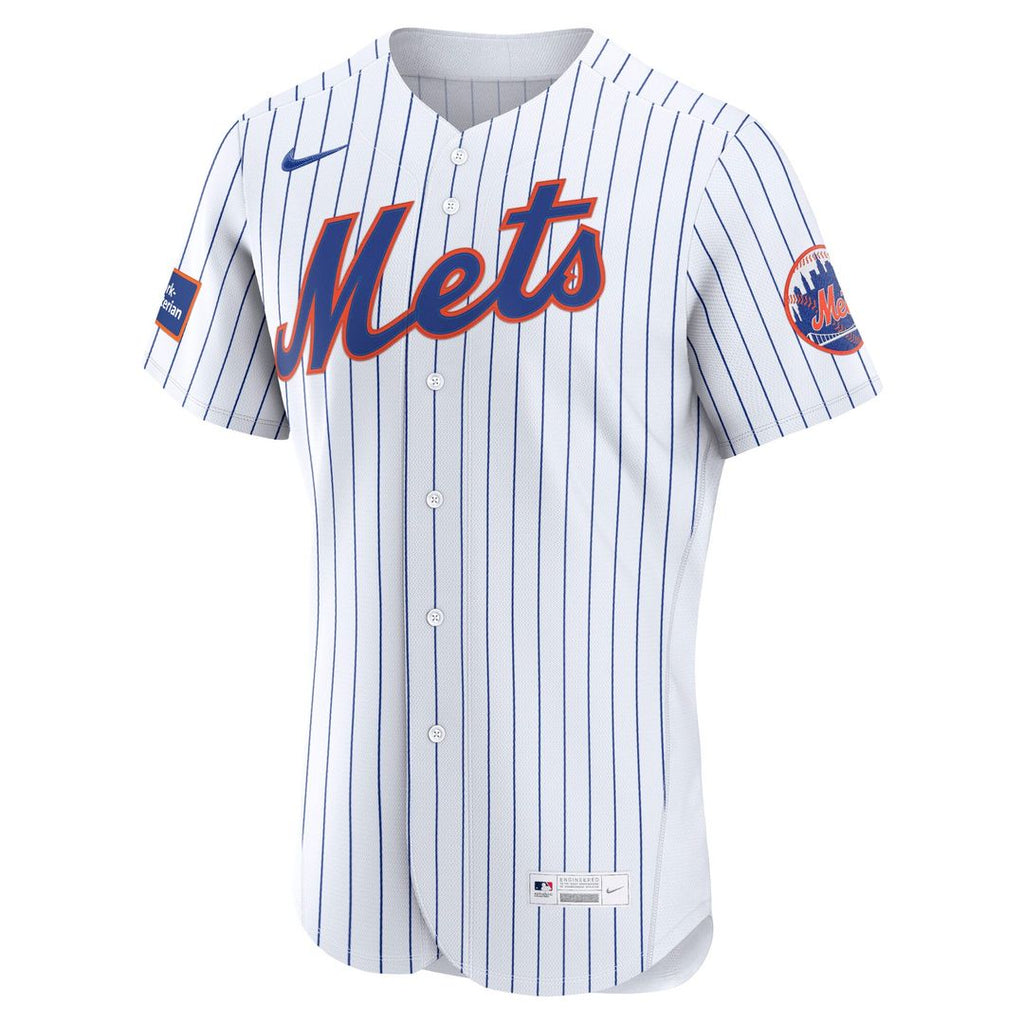 New York Mets Nike White Home Sponsor Patch Authentic Jersey product image 2, provided for visual reference and product