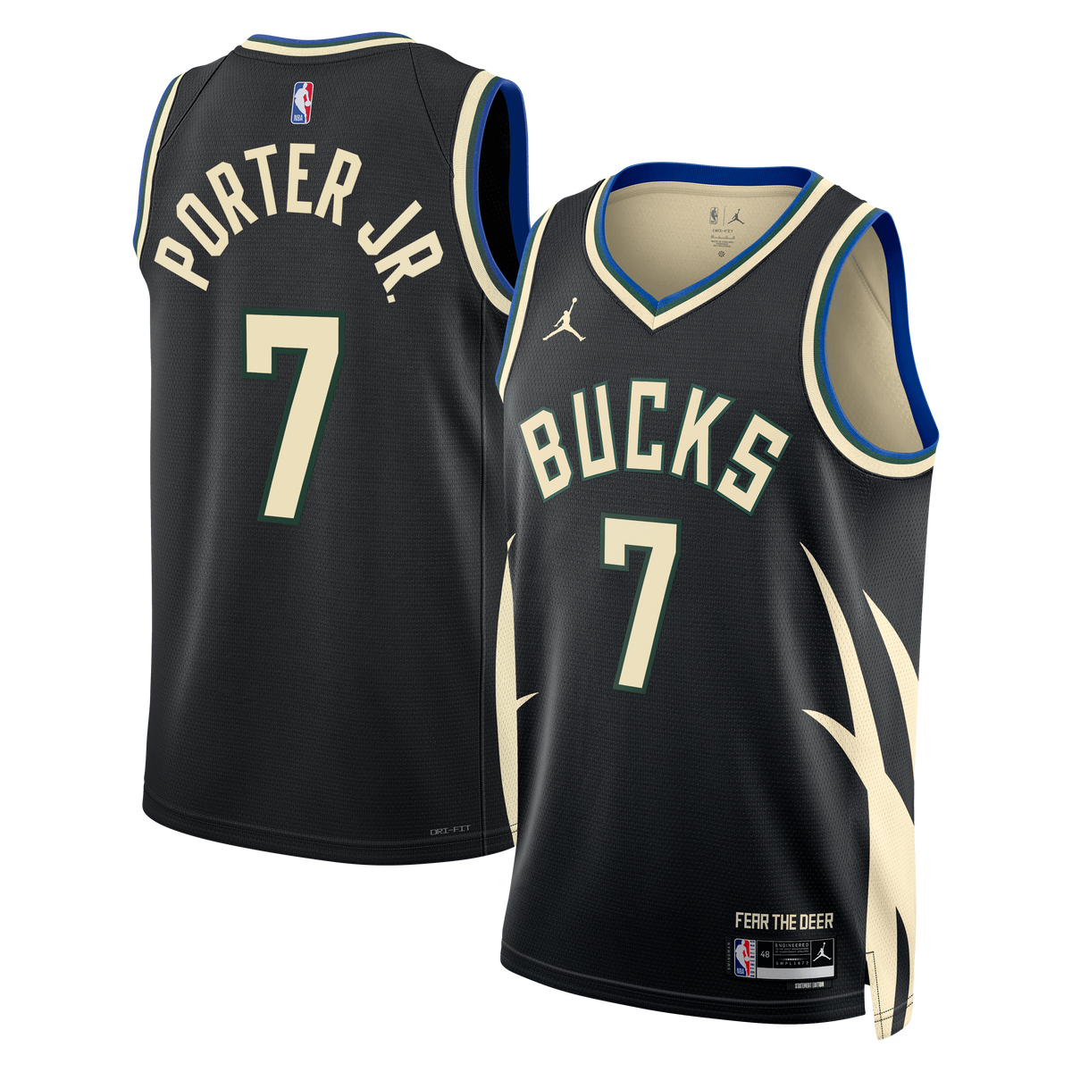 Milwaukee Bucks Jordan Brand Statement Edition Swingman Jersey - Hunter Green - Kevin Porter Jr. - Unisex product image 1,