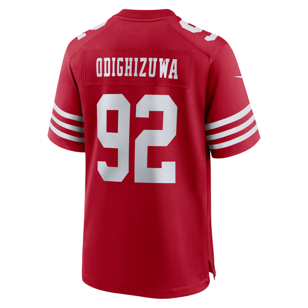 San Francisco 49ers Osa Odighizuwa Nike Scarlet Team Game Jersey product image 3, provided for visual reference and product