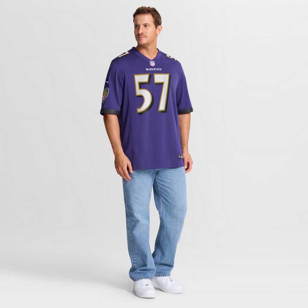 Baltimore Ravens Bart Scott Nike Purple Game Retired Player Jersey product image 4, provided for visual reference and