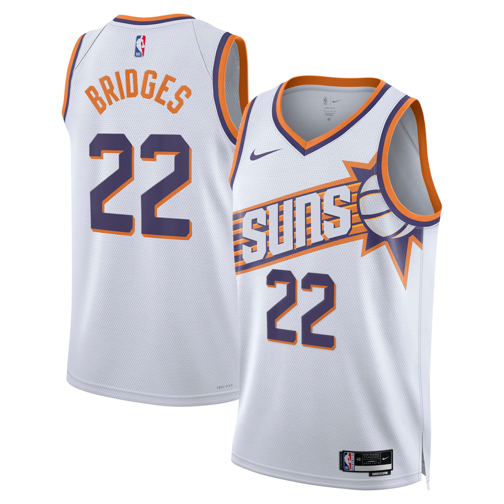Phoenix Suns Nike Association Edition Swingman Jersey - White - Miles Bridges - Unisex product image 1, provided for visual