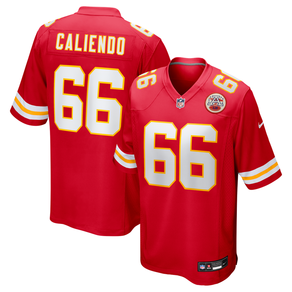 Kansas City Chiefs Mike Caliendo Nike Red Game Player Jersey product image 1, provided for visual reference and product