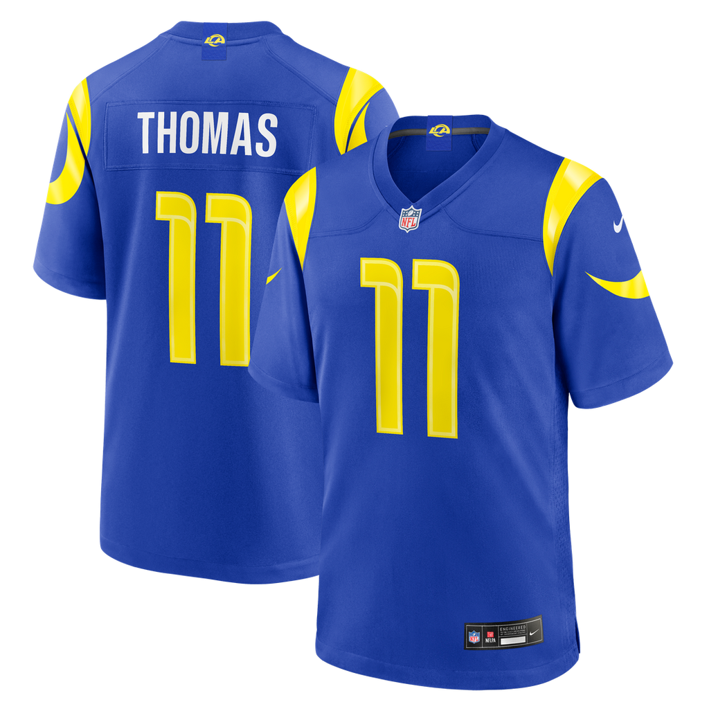 Los Angeles Rams Keir Thomas Nike Royal Team Game Jersey product image 1, provided for visual reference and product detail