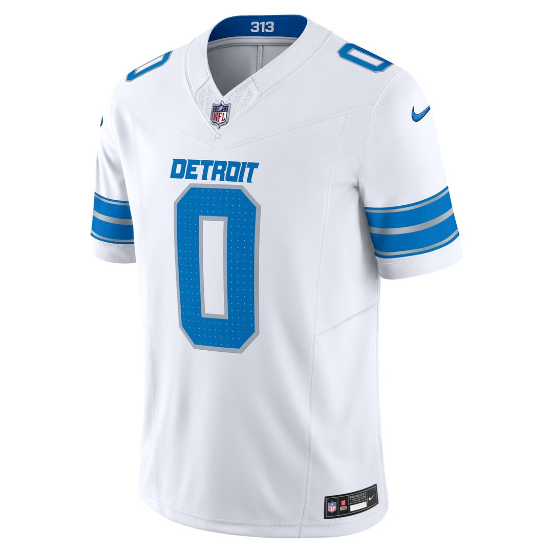 Detroit Lions Jahmyr Gibbs Nike White Vapor F.U.S.E. Limited Jersey product image 2, provided for visual reference and