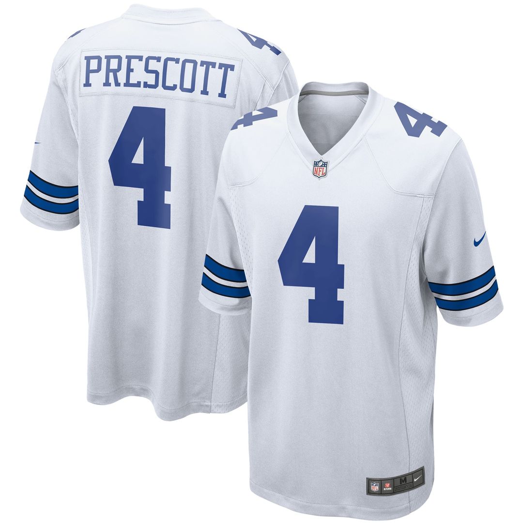 Dallas Cowboys Dak Prescott Nike White Game Team Jersey product image 4, provided for visual reference and product detail