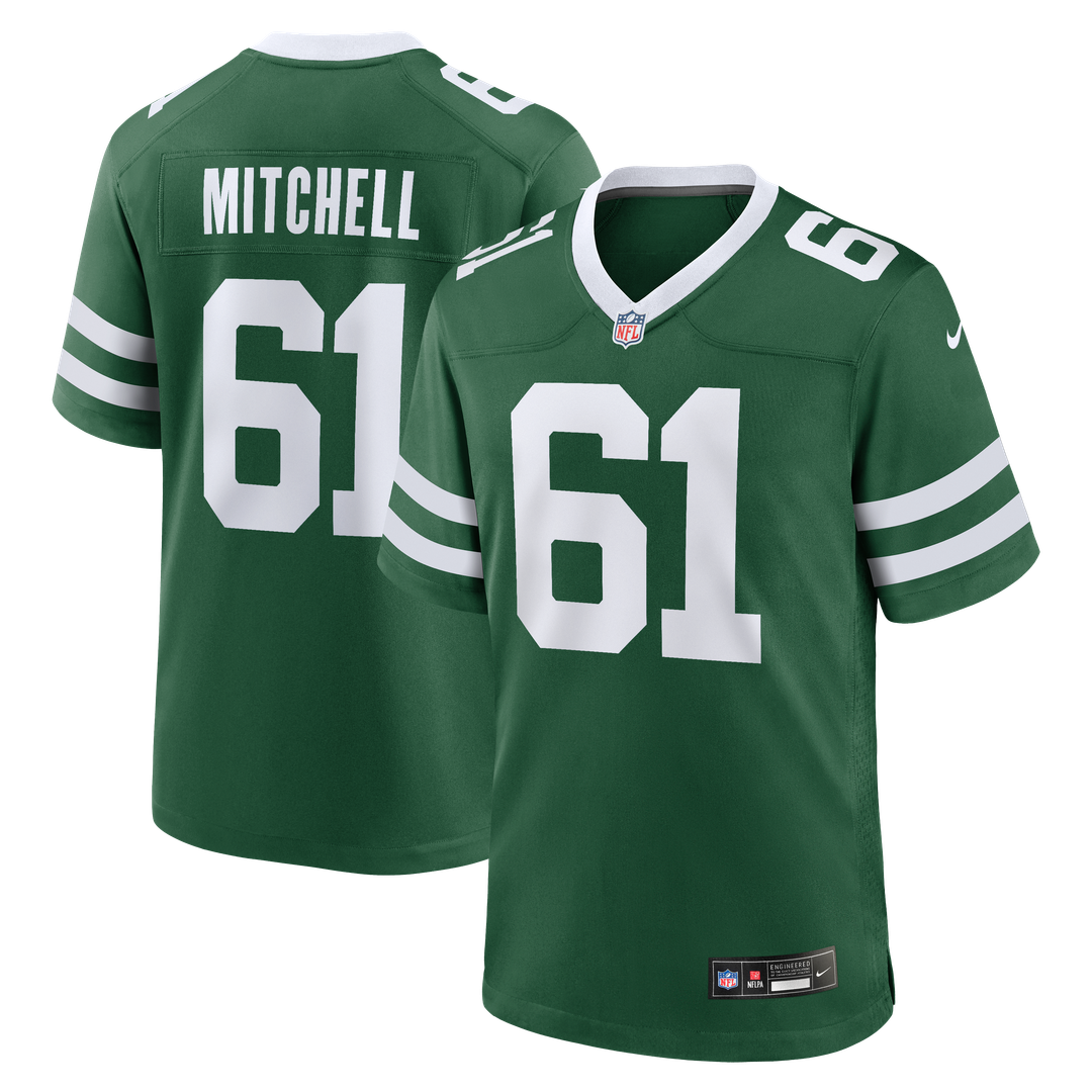 New York Jets Max Mitchell Nike Legacy Green Team Game Jersey product image 1, provided for visual reference and product