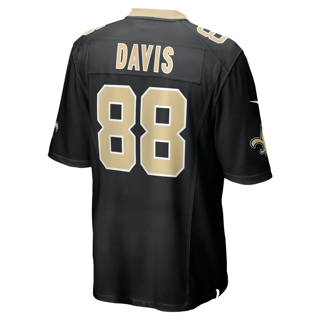 New Orleans Saints Shaquan Davis Nike Black Game Jersey product image 3, provided for visual reference and product detail