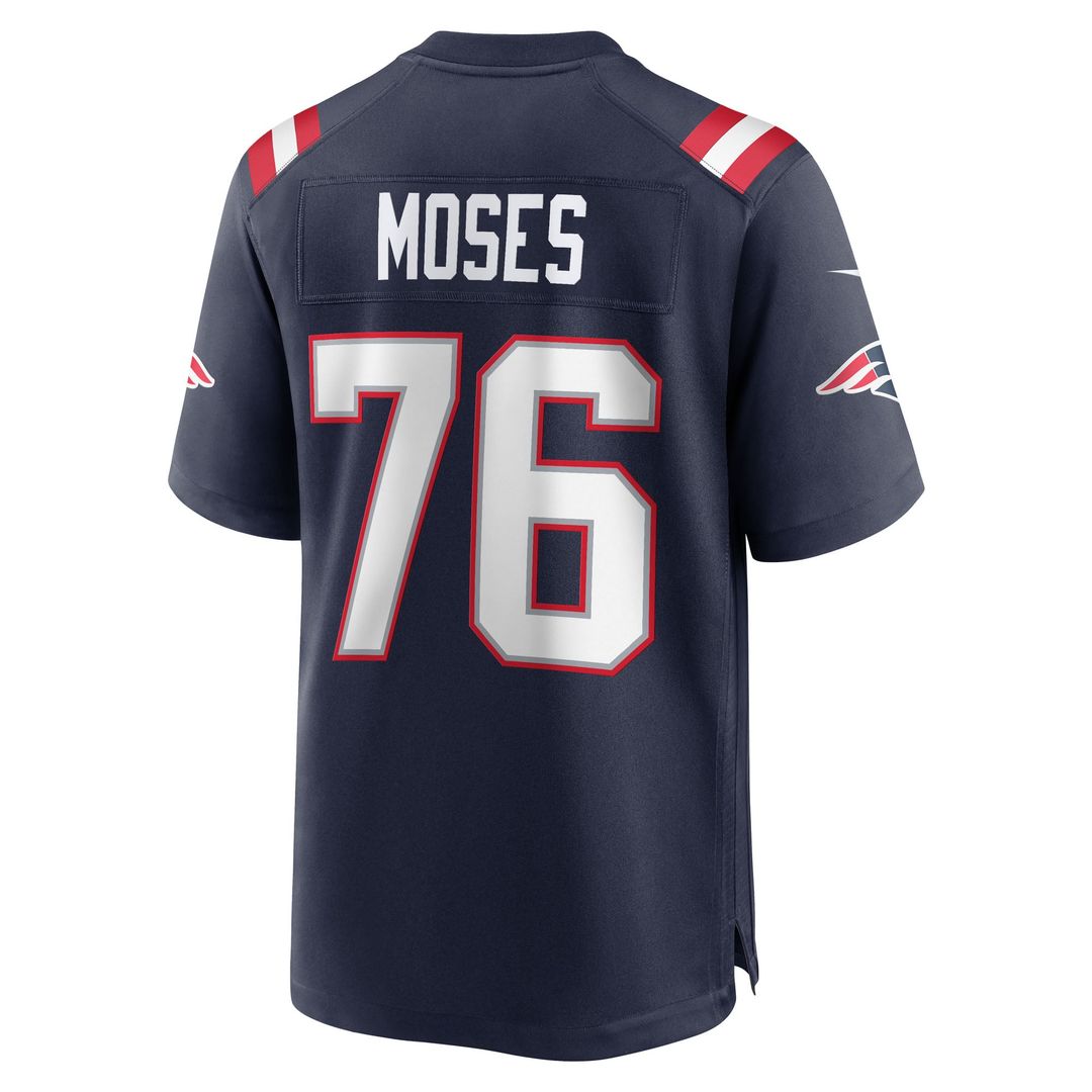New England Patriots Morgan Moses Nike Navy Team Game Jersey product image 3, provided for visual reference and product