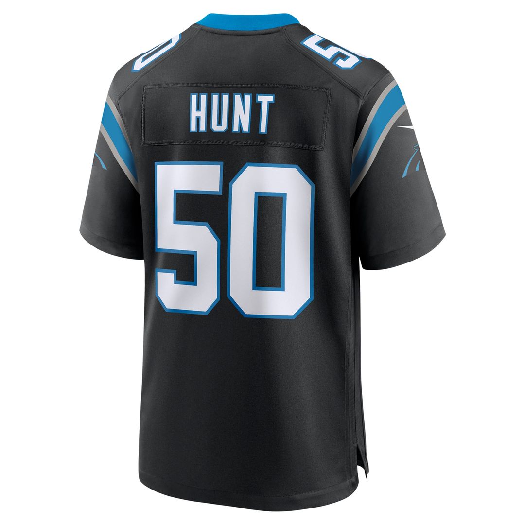 Carolina Panthers Robert Hunt Nike Black Game Jersey product image 3, provided for visual reference and product detail review