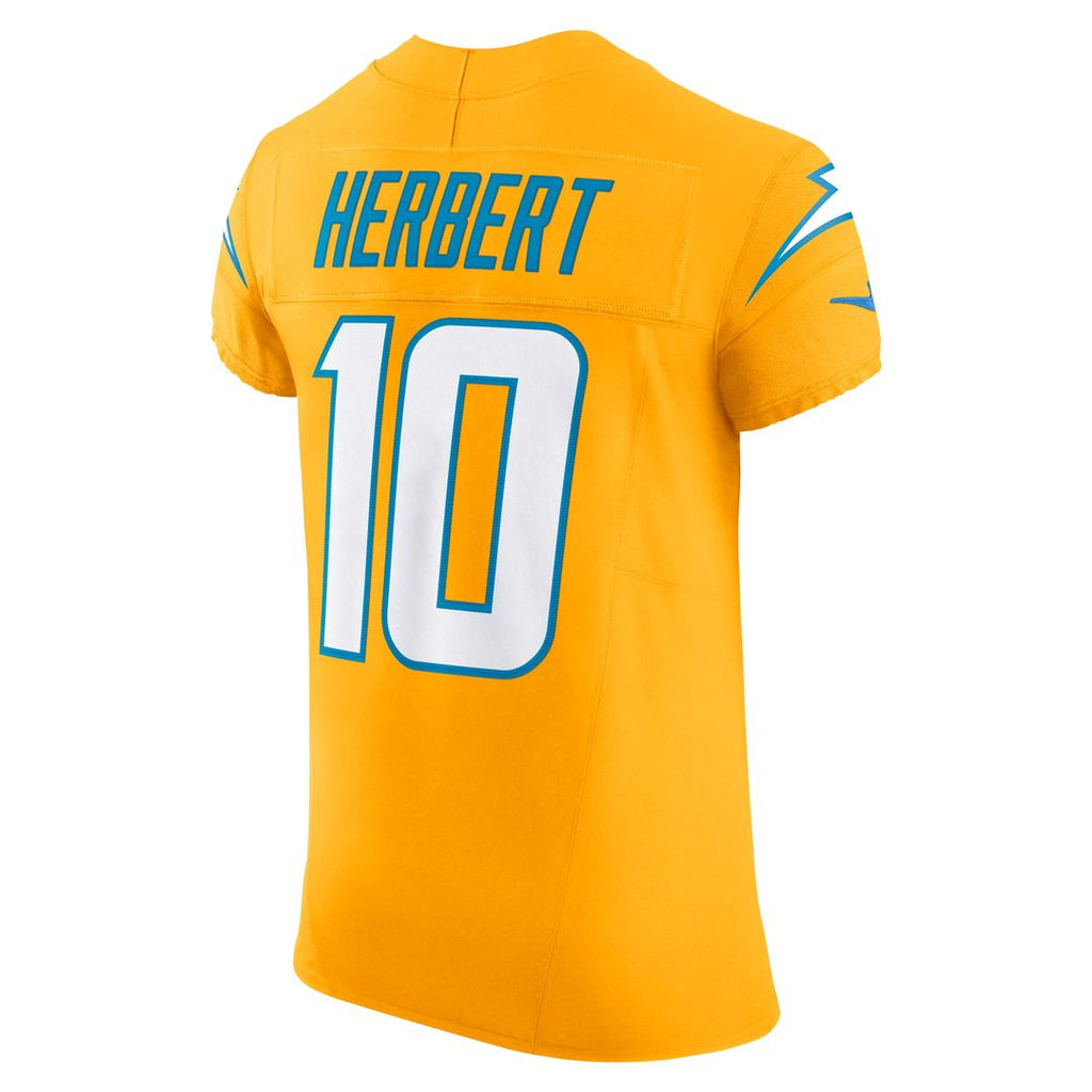 Los Angeles Chargers Justin Herbert Nike Gold Alternate Vapor F.U.S.E. Elite Jersey product image 3, provided for visual