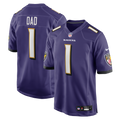 Baltimore Ravens Number 1 Dad Nike Purple Game Jersey product image 1, provided for visual reference and product detail