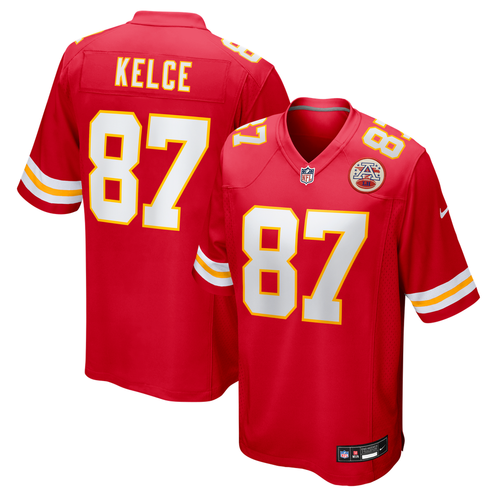Kansas City Chiefs Travis Kelce Nike Red Game Jersey product image 1, provided for visual reference and product detail review