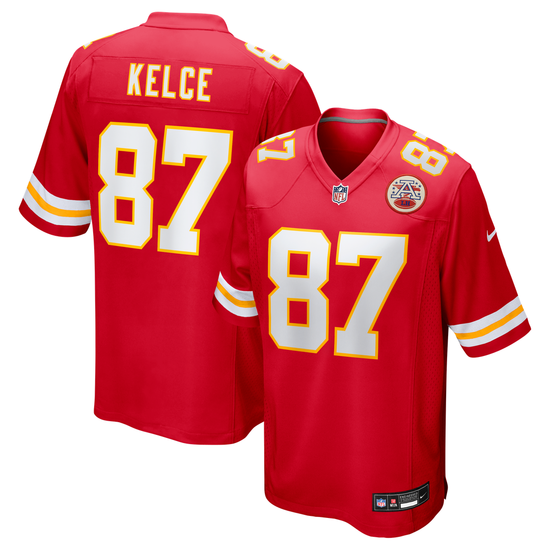 Kansas City Chiefs Travis Kelce Nike Red Game Jersey product image 1, provided for visual reference and product detail review