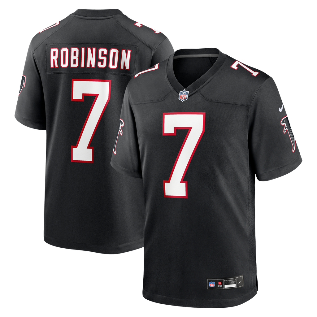 Atlanta Falcons Bijan Robinson Nike Black Throwback Game Jersey product image 1, provided for visual reference and product