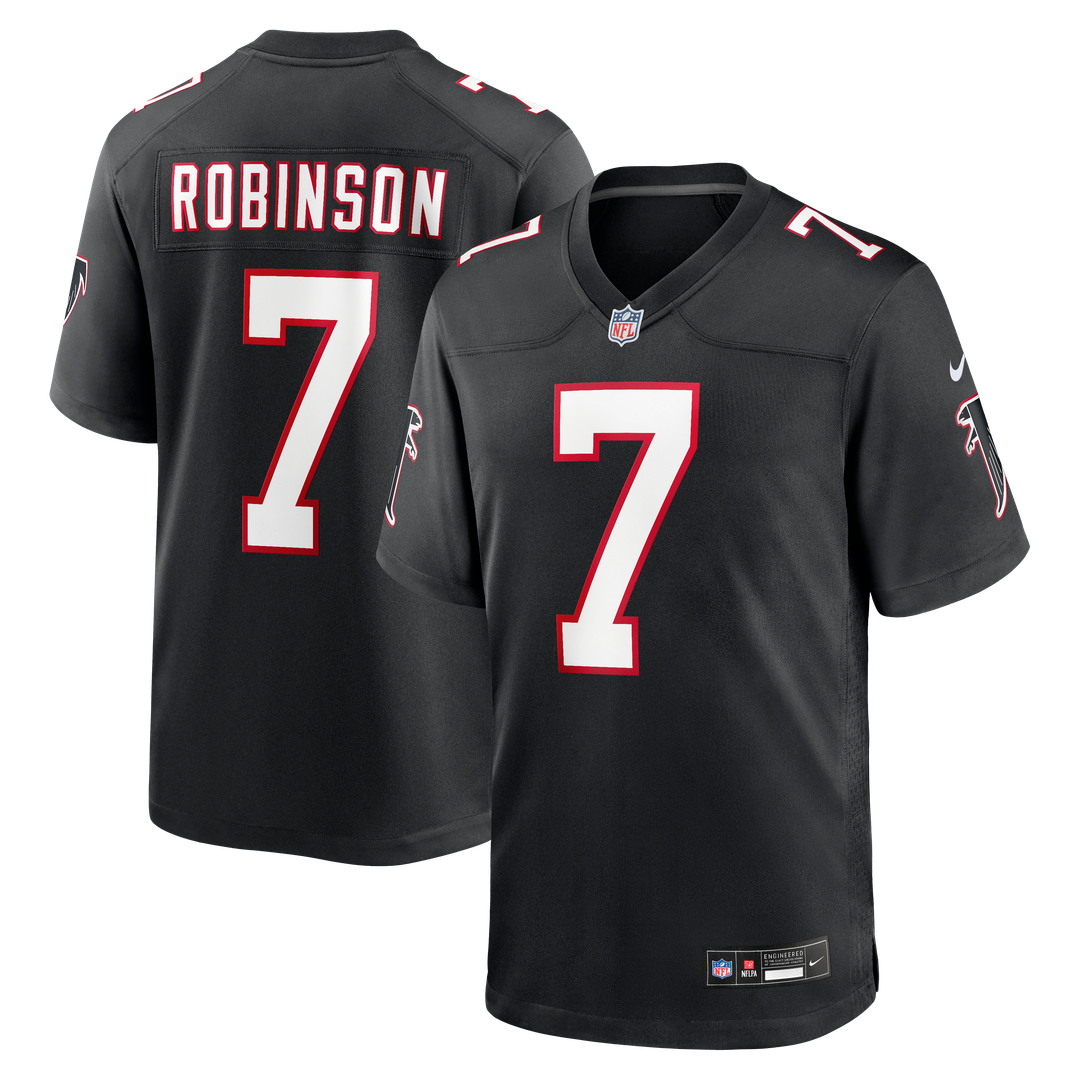 Atlanta Falcons Bijan Robinson Nike Black Throwback Game Jersey product image 1, provided for visual reference and product