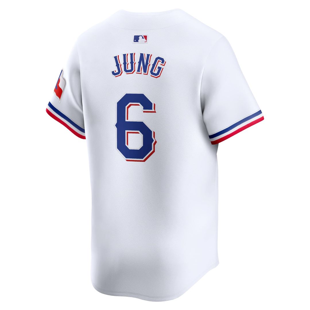 Texas Rangers Josh Jung Nike White Home Limited Player Jersey product image 3, provided for visual reference and product