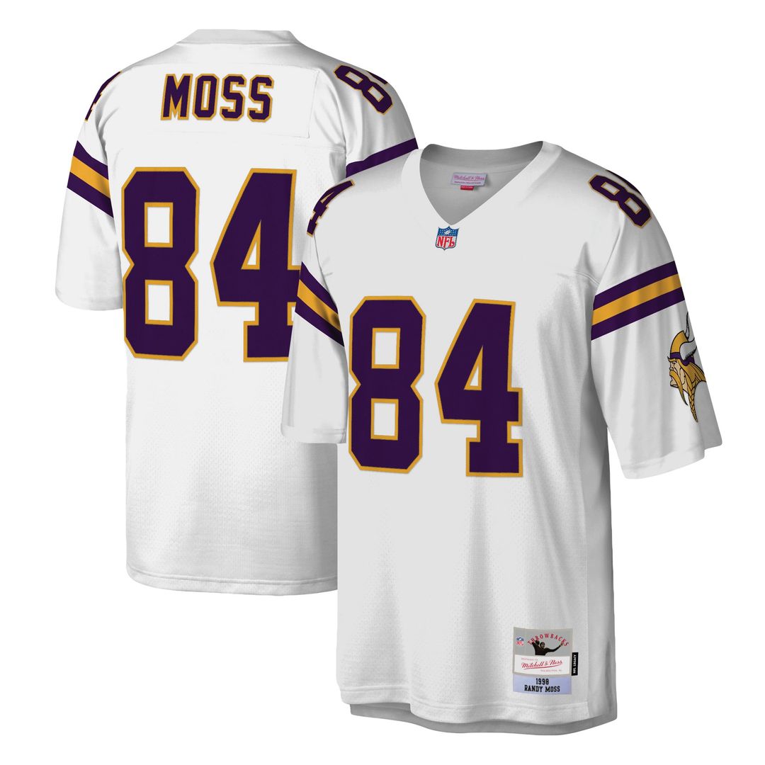 Minnesota Vikings Randy Moss Mitchell & Ness White Legacy Replica Jersey product image 4, provided for visual reference and