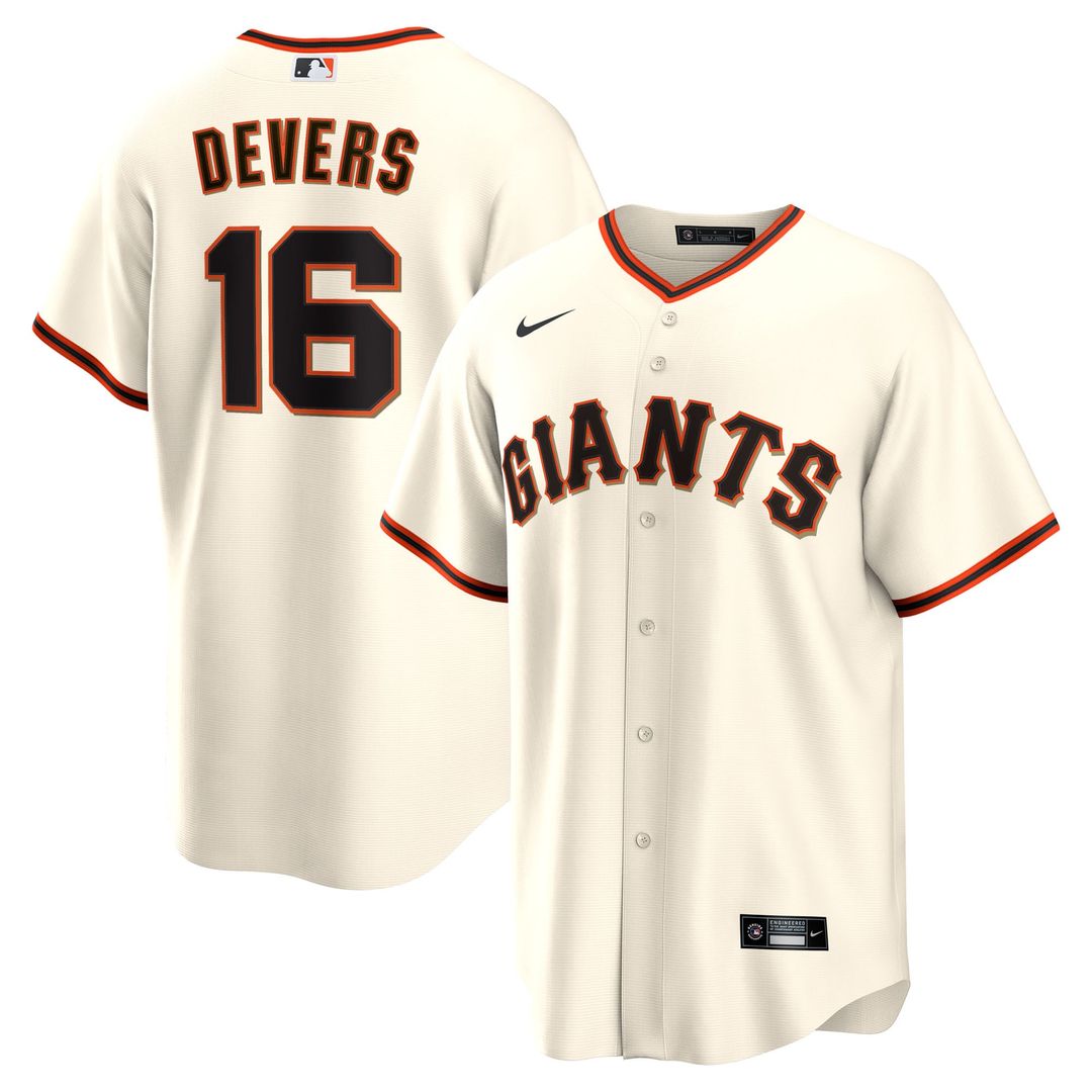 San Francisco Giants Rafael Devers Nike White Home Replica Player Jersey product image 1, provided for visual reference and