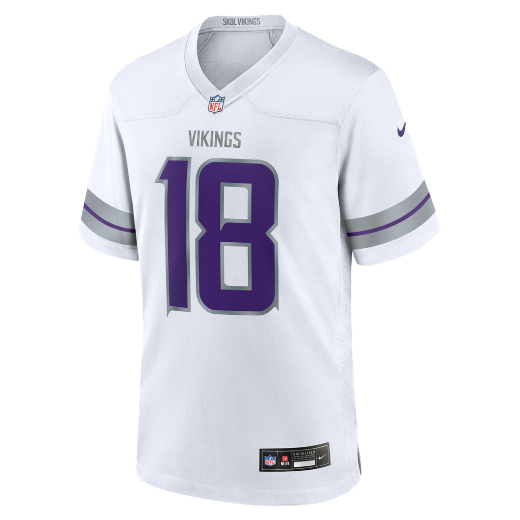 Minnesota Vikings Justin Jefferson Nike White Alternate Game Player Jersey product image 19, provided for visual reference