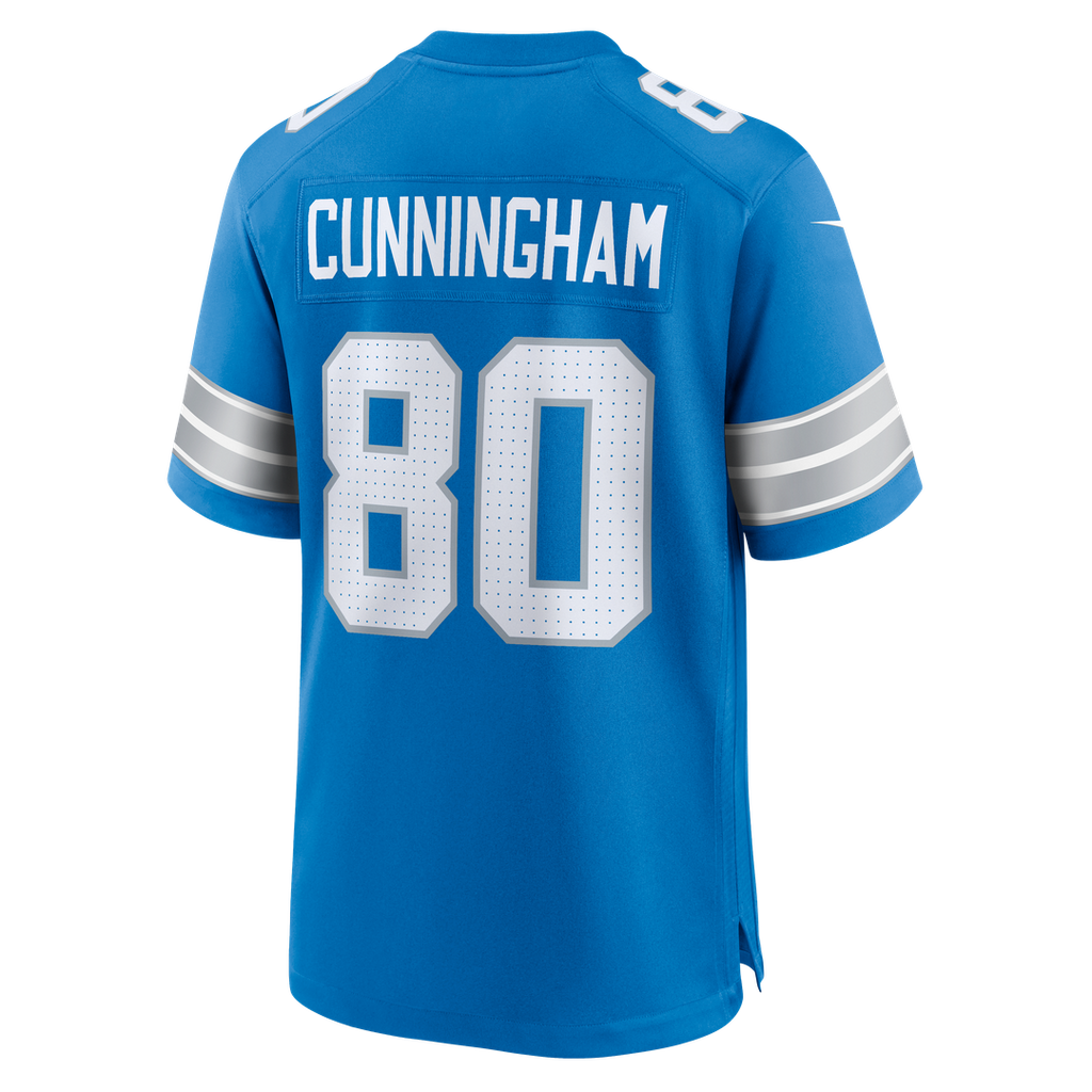 Detroit Lions Malik Cunningham Nike Blue Team Game Jersey product image 3, provided for visual reference and product detail