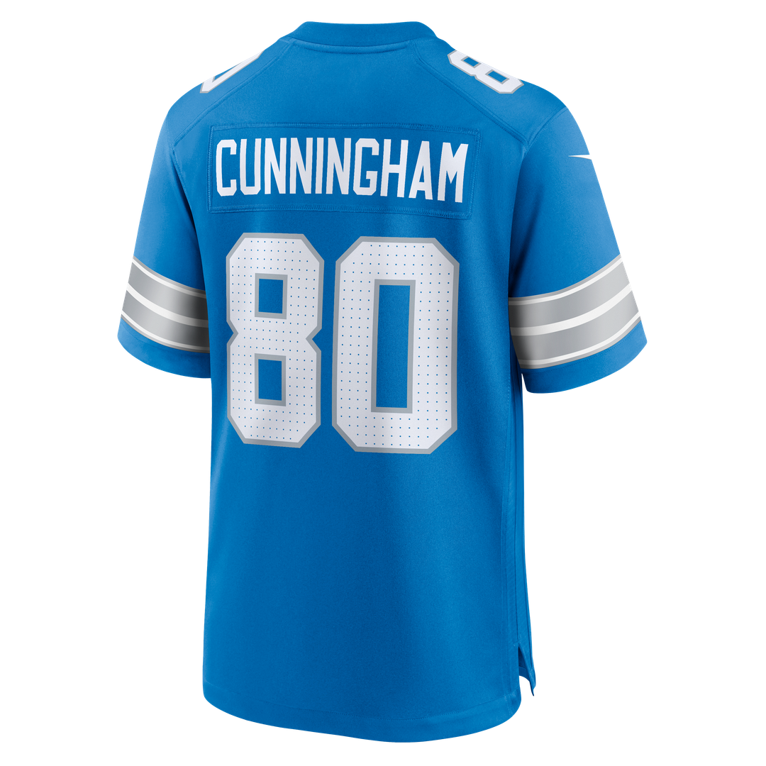 Detroit Lions Malik Cunningham Nike Blue Team Game Jersey product image 3, provided for visual reference and product detail