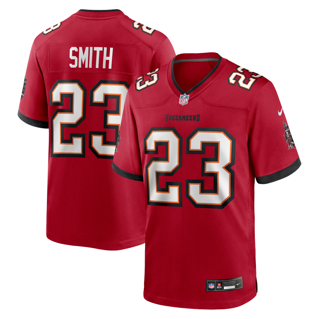 Tampa Bay Buccaneers Tykee Smith Nike Red Game Jersey product image 1, provided for visual reference and product detail