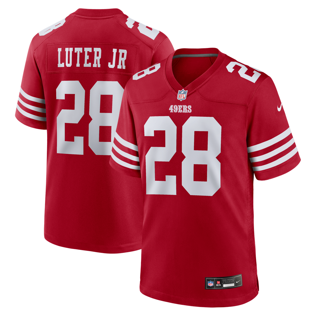 San Francisco 49ers Darrell Luter Jr. Nike Scarlet Game Jersey product image 1, provided for visual reference and product