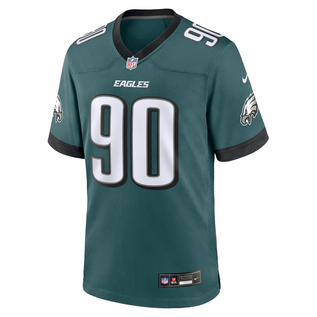 Philadelphia Eagles Jordan Davis Nike Midnight Green Team Game Jersey product image 2, provided for visual reference and