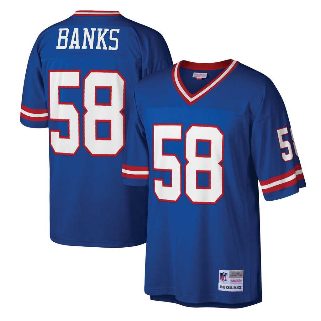 New York Giants Carl Banks Mitchell & Ness Royal Legacy Replica Jersey product image 1, provided for visual reference and