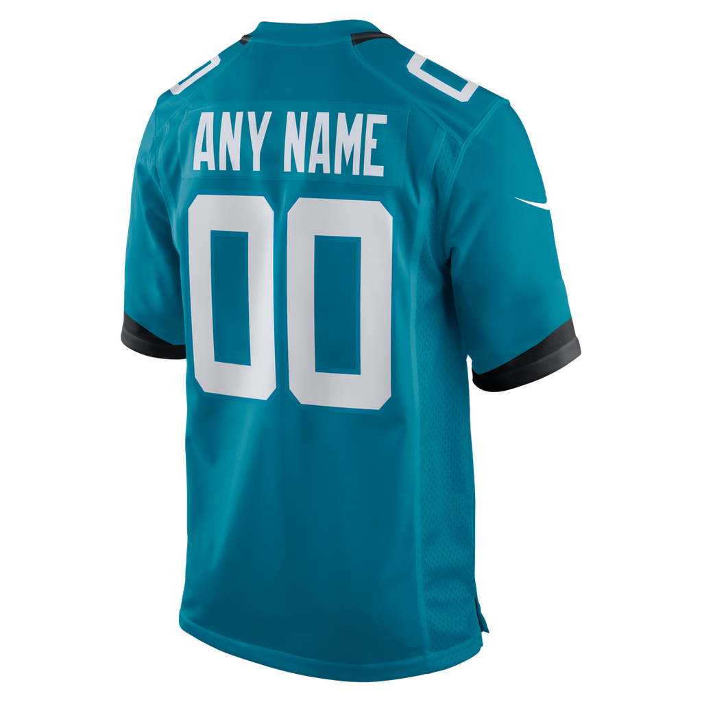 Jacksonville Jaguars Nike Teal Custom Game Jersey product image 3, provided for visual reference and product detail review