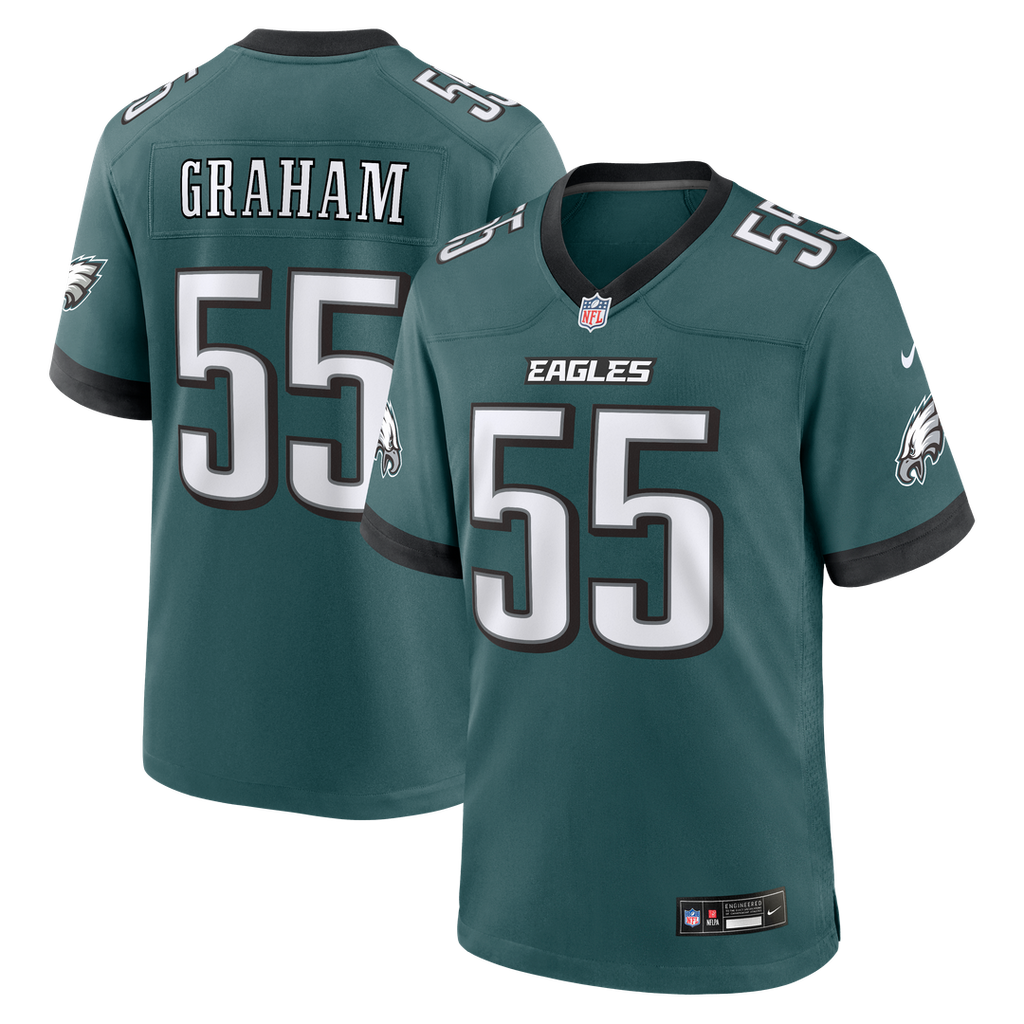 Philadelphia Eagles Brandon Graham Nike Midnight Green Team Game Jersey product image 1, provided for visual reference and