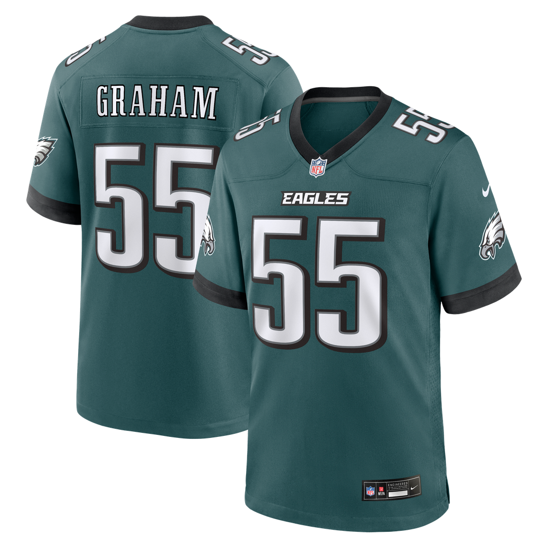 Philadelphia Eagles Brandon Graham Nike Midnight Green Team Game Jersey product image 1, provided for visual reference and