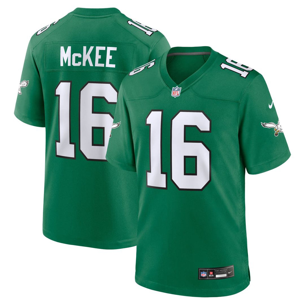 Philadelphia Eagles Tanner McKee Nike Kelly Green Alternate Game Jersey product image 1, provided for visual reference and