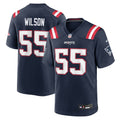 New England Patriots Jared Wilson Nike Navy Team Game Jersey product image 1, provided for visual reference and product