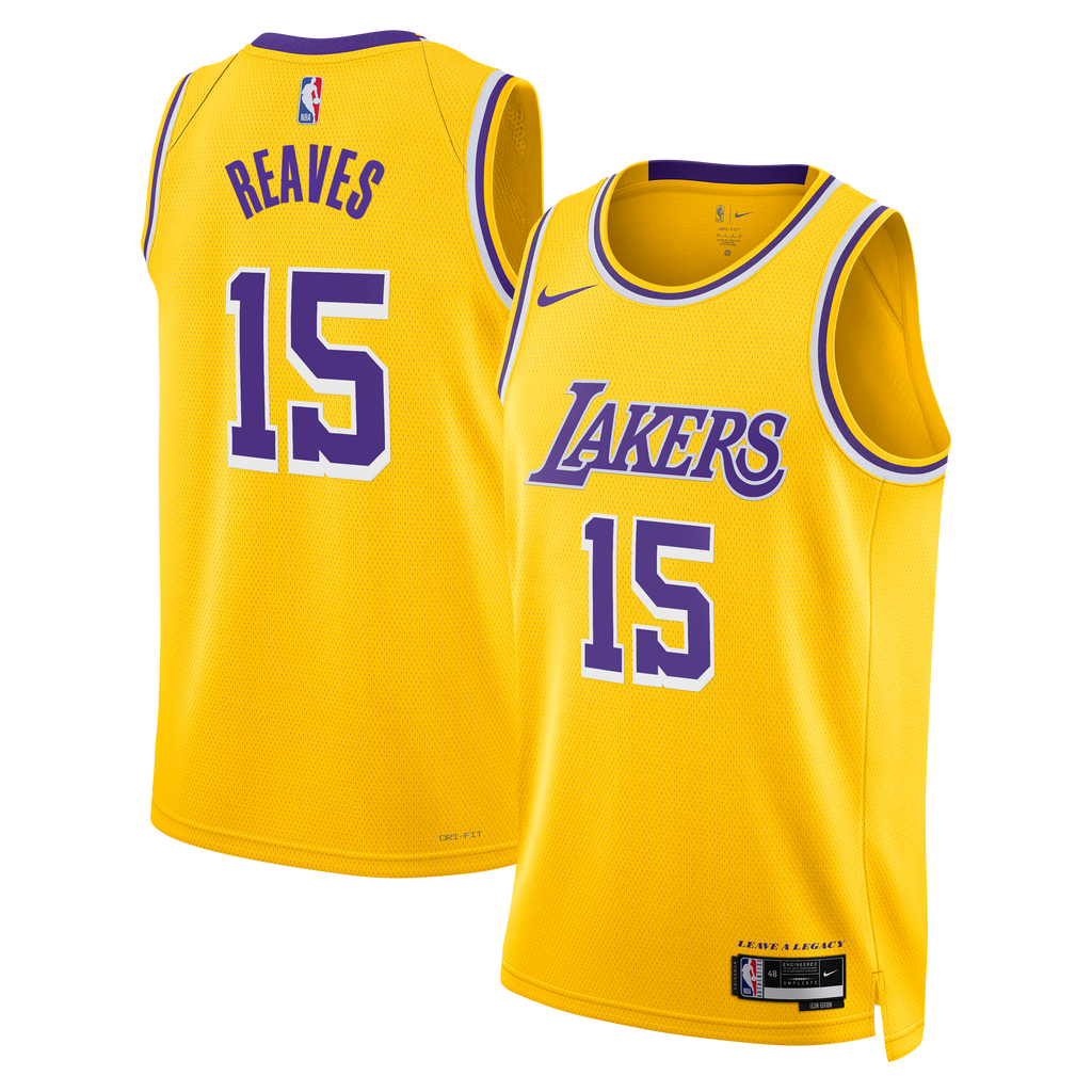 Los Angeles Lakers Nike Icon Edition Swingman Jersey - Gold - Austin Reaves - Unisex product image 1, provided for visual