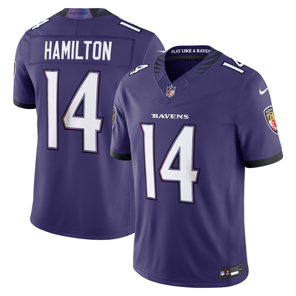 Baltimore Ravens Kyle Hamilton Nike Purple Team Vapor F.U.S.E. Stitched Limited Jersey product image 1, provided for visual