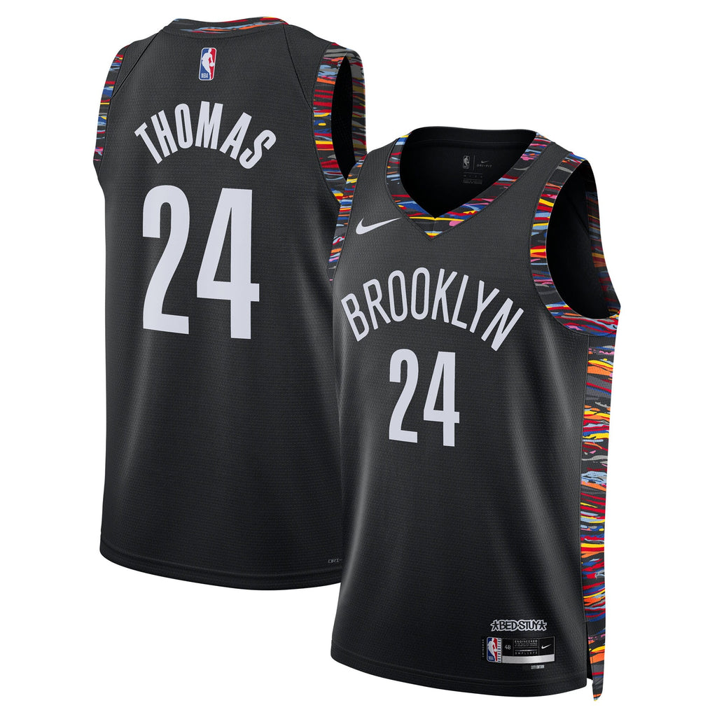 Brooklyn Nets Nike 2025/26 City Edition Swingman Jersey - Black - Cam Thomas - Unisex product image 2, provided for visual