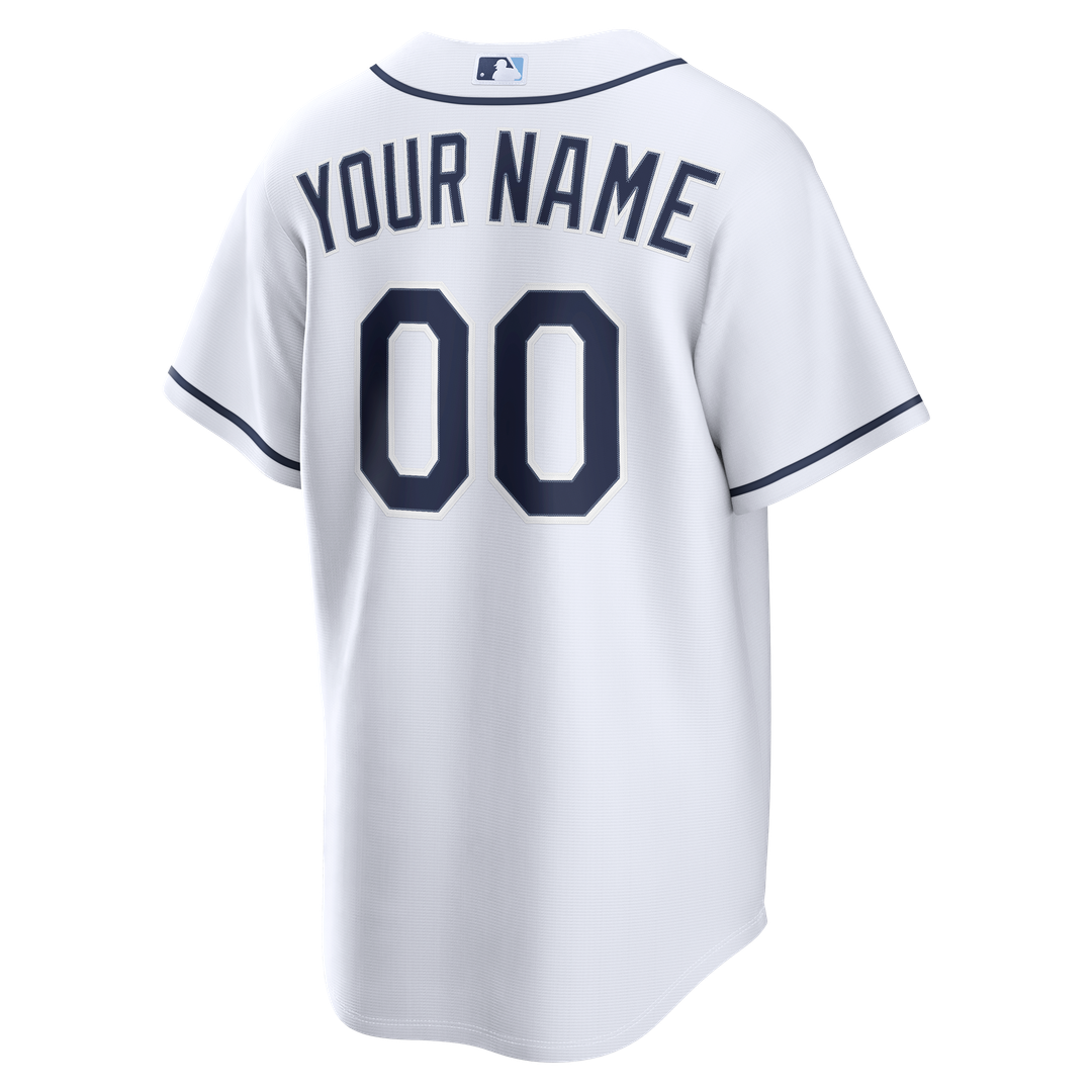 Tampa Bay Rays Nike White Home Replica Custom Jersey product image 3, provided for visual reference and product detail review