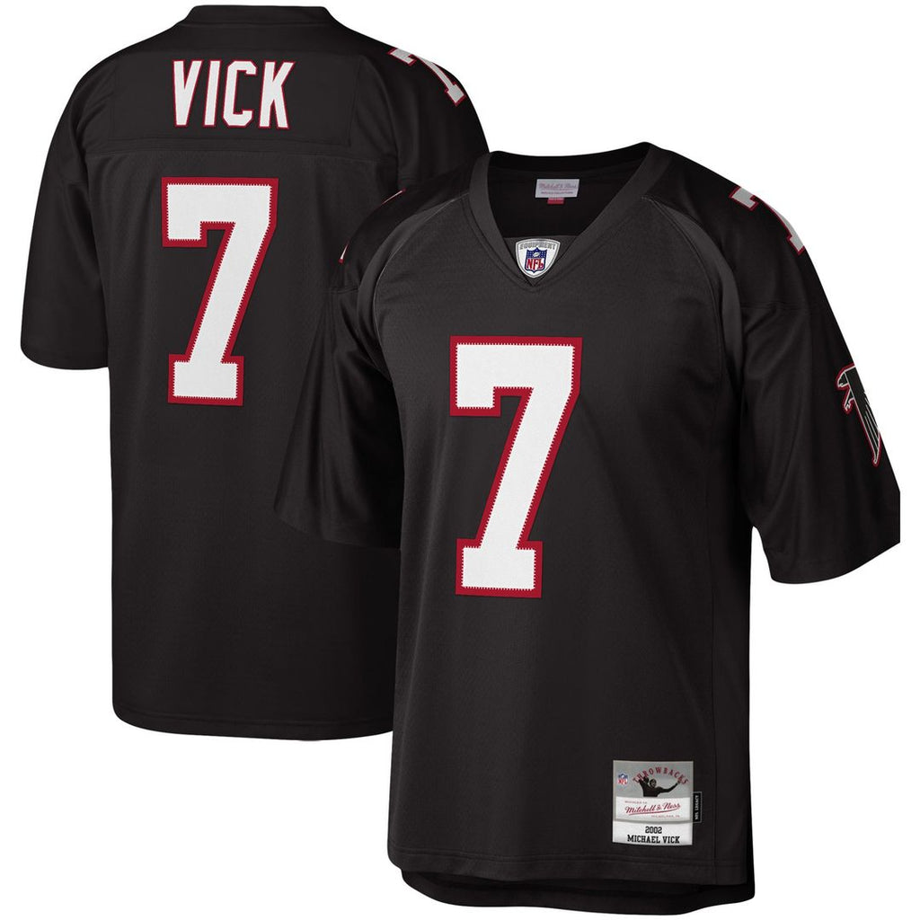 Atlanta Falcons Michael Vick Mitchell & Ness Black Legacy Replica Jersey product image 1, provided for visual reference and