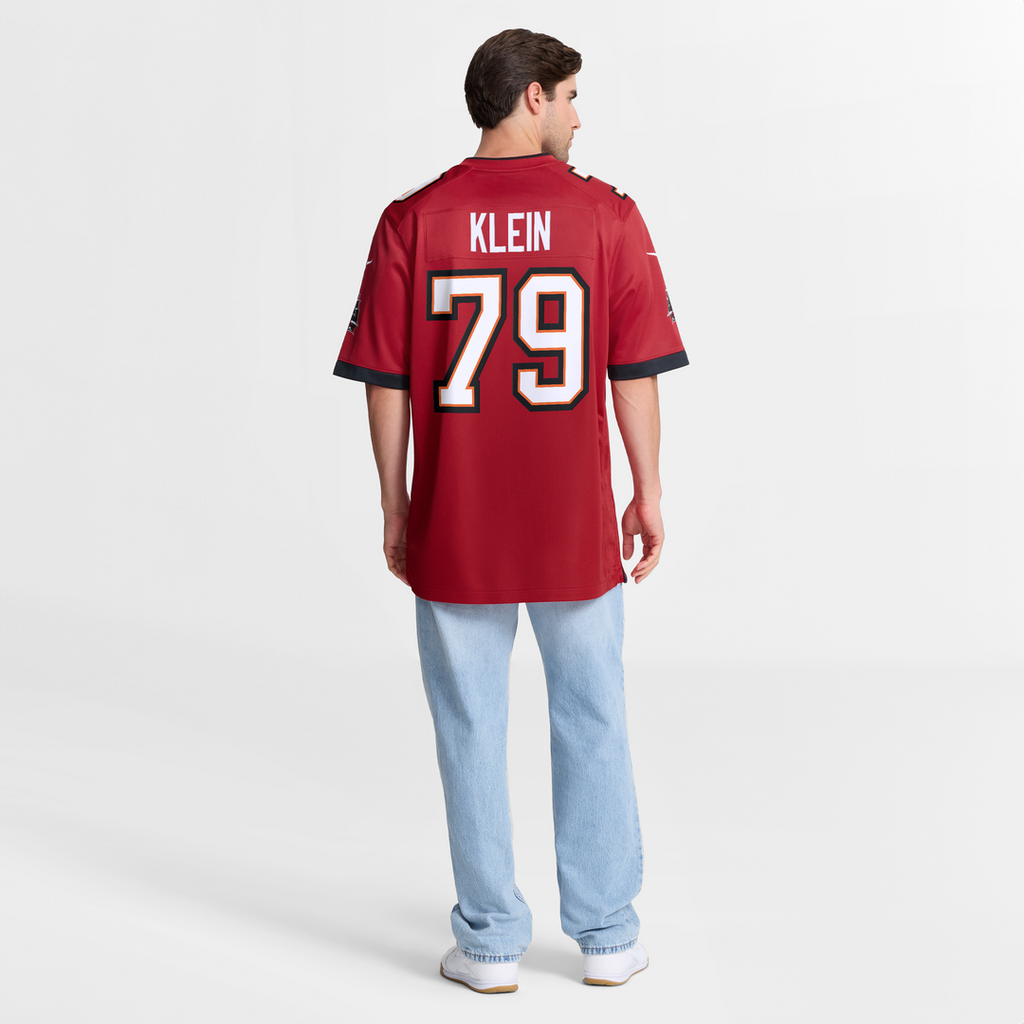 Tampa Bay Buccaneers Elijah Klein Nike Red Game Jersey product image 8, provided for visual reference and product detail
