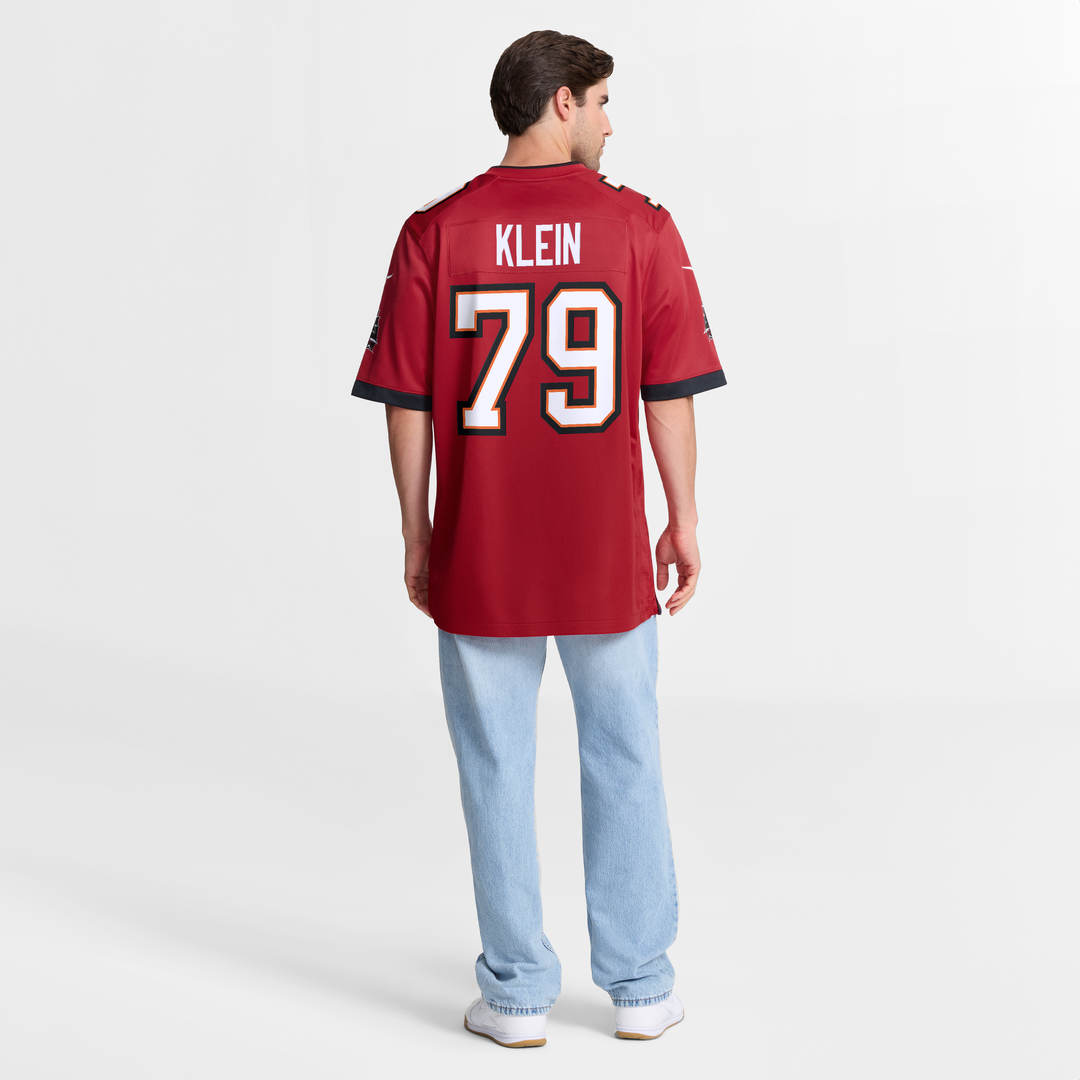 Tampa Bay Buccaneers Elijah Klein Nike Red Game Jersey product image 8, provided for visual reference and product detail