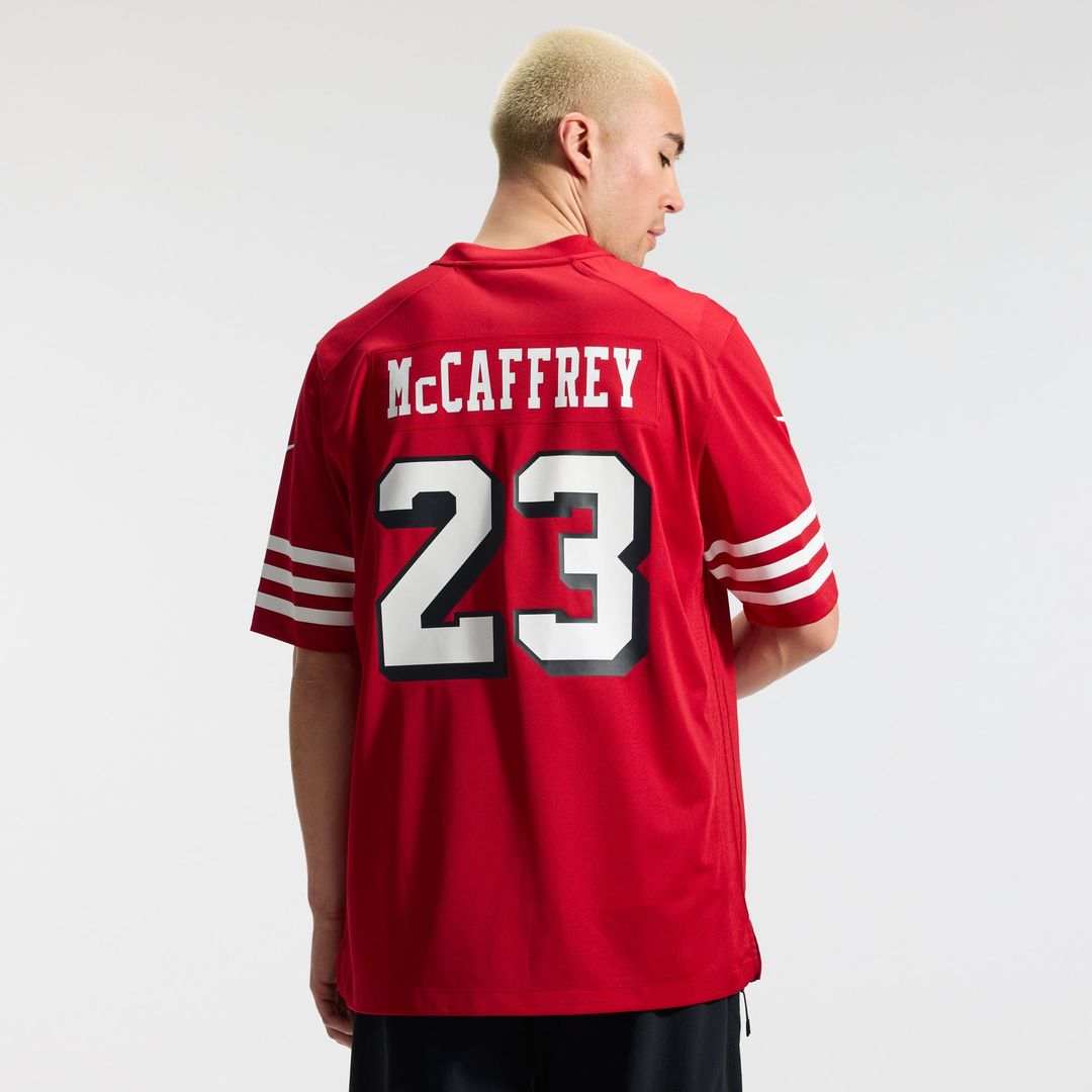 San Francisco 49ers Christian McCaffrey Nike Scarlet Alternate Game Player Jersey product image 3, provided for visual
