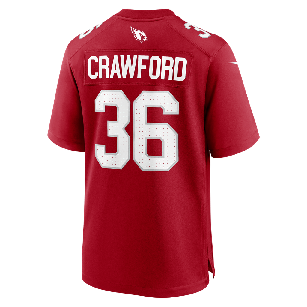 Arizona Cardinals Kitan Crawford Nike Cardinal Team Game Jersey product image 3, provided for visual reference and product