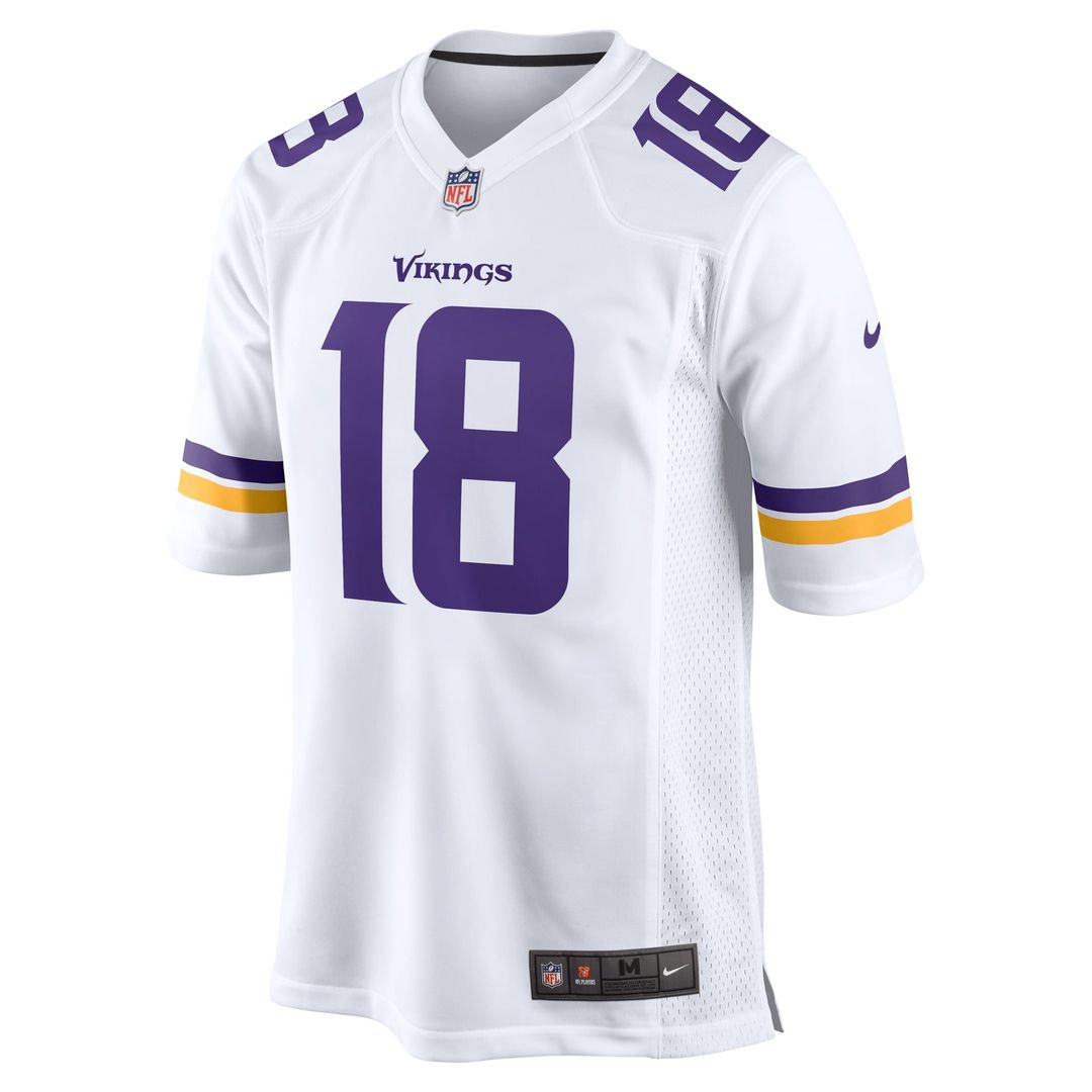 Minnesota Vikings Justin Jefferson Nike White Game Player Jersey product image 2, provided for visual reference and product